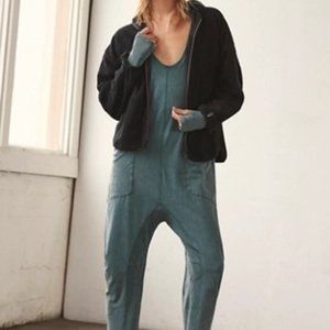Free People Hot Shot Onesie in teal/deep forest